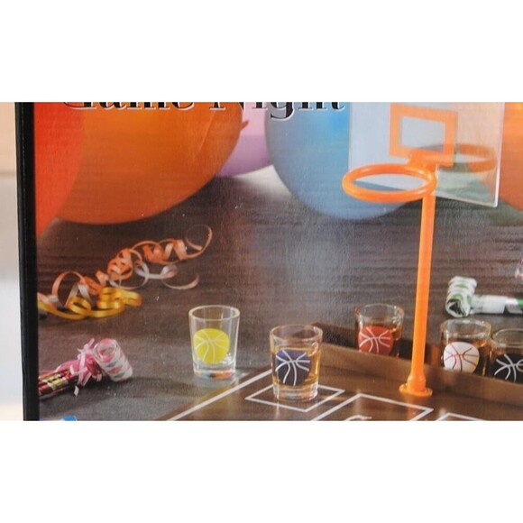 Game Night  Basketball Drinking Game 6 Shot Glasses New! - Picture 3 of 3